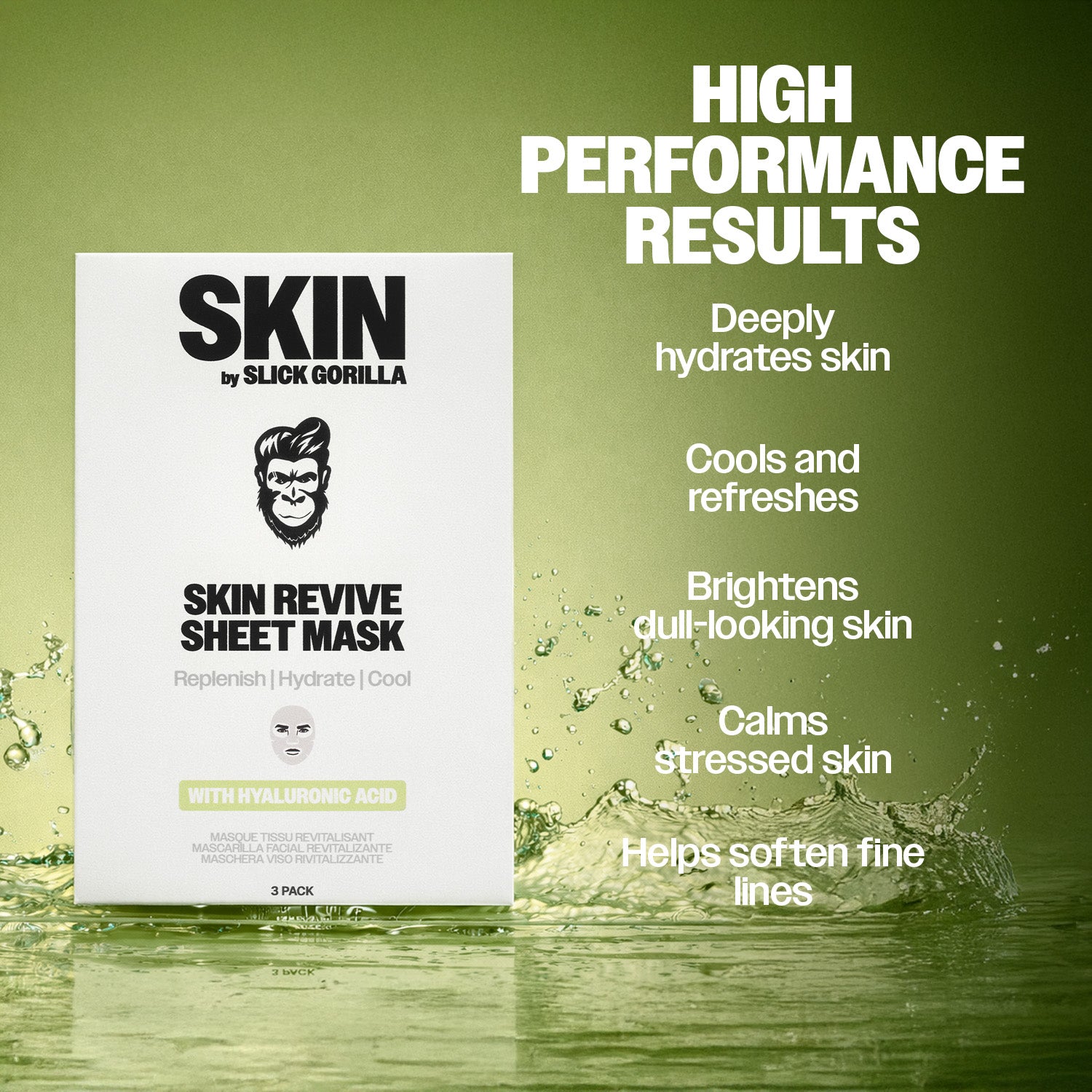Slick Gorilla EU Skin-Revive Sheet Masks (3 Pack)